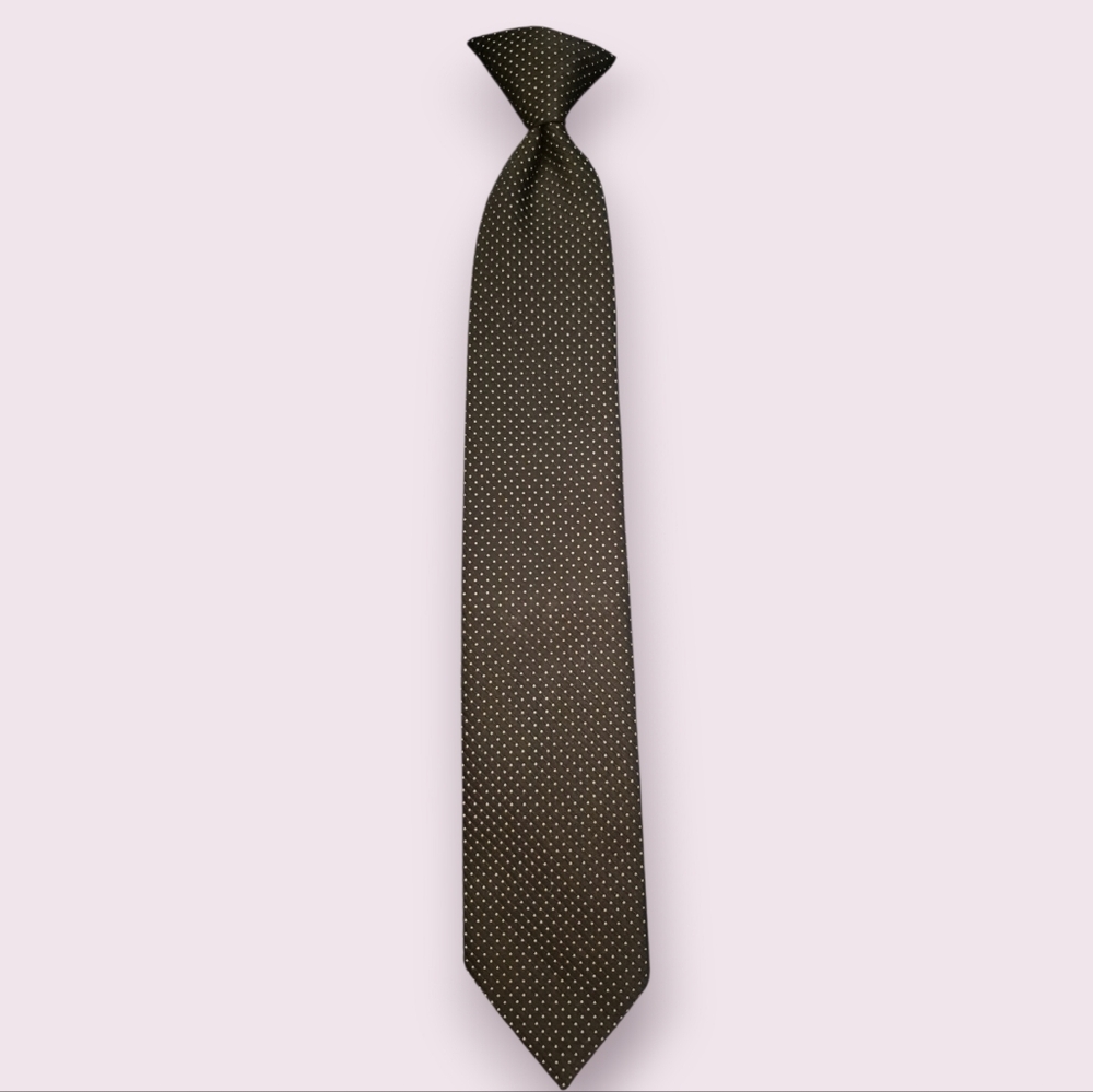 Brown Polka Dot Clip-on Tie